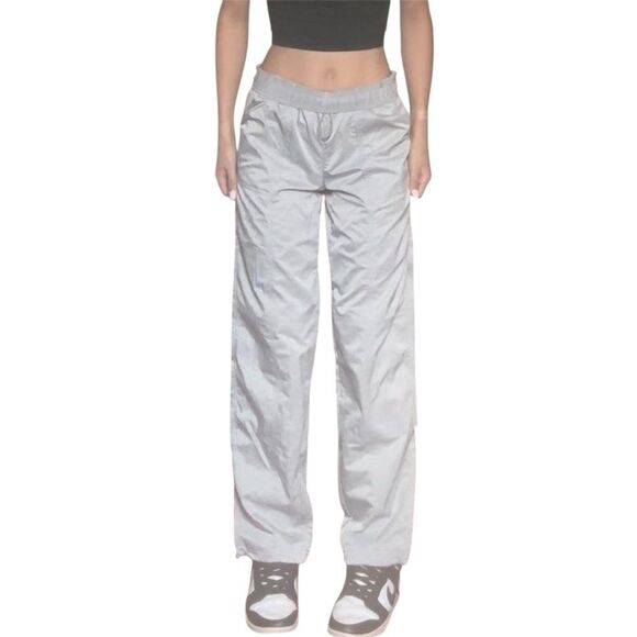 Wild Fable Nylon Cargo Pants Silver Grey XXS Shiny Jogger - Picture 2 of 13